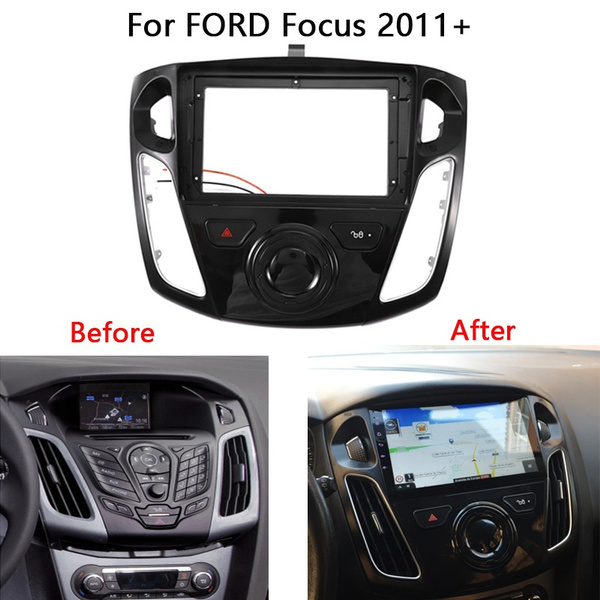 Fascia Pannello Radio 2 DIN 9 Pollici Per Ford Focus 2 MK2 (2005-2011) - Kit Di Montaggio In Plastica ABS, Colore Nero