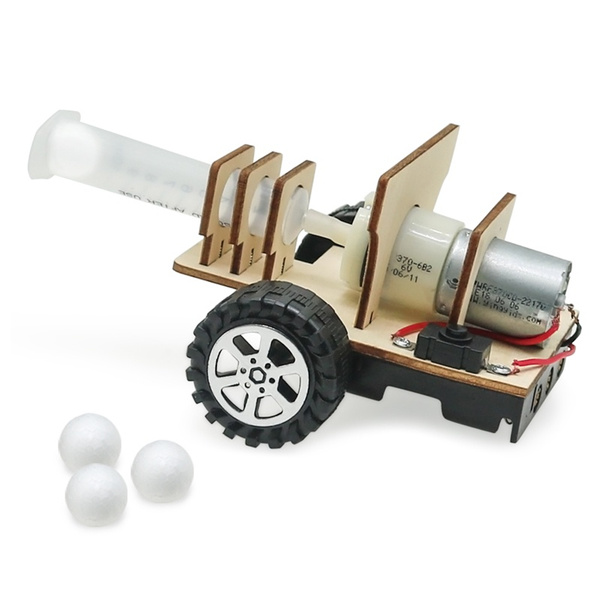 Electric Pneumatic Cannon Foam Ball Launcher DIY Model Educational Toy Science School Project Kids Gift