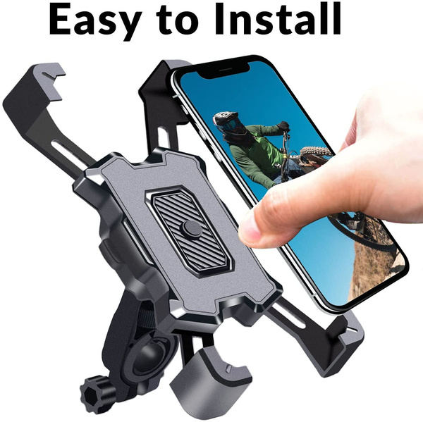Bike Phone Holder for Bicycle Motorcycle Handlebar, Sturdy and Quick  Release Motorcycle Phone Mount Holder, Bike Phone Mount for IPhone and More  4.7-6.8 Inch Cell Phone, Scooter Phone Clamp