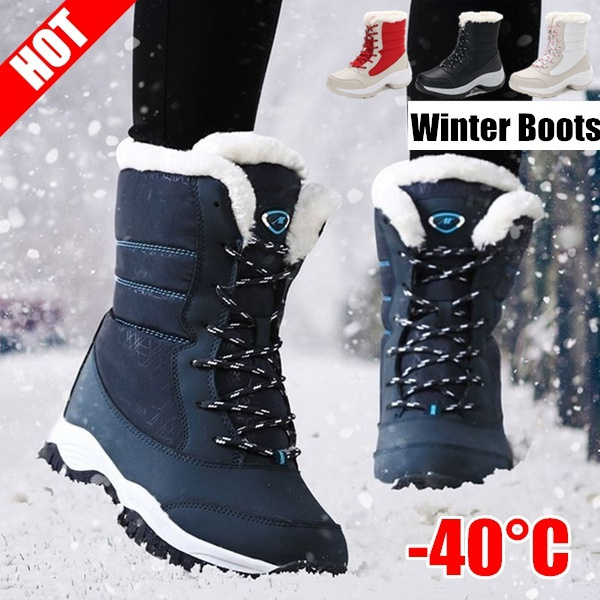 Botas De Invierno Para Mujer Con Plataforma De Nieve Gruesa Botas De Invierno Para Mujer Con Plataforma De Nieve Gruesa