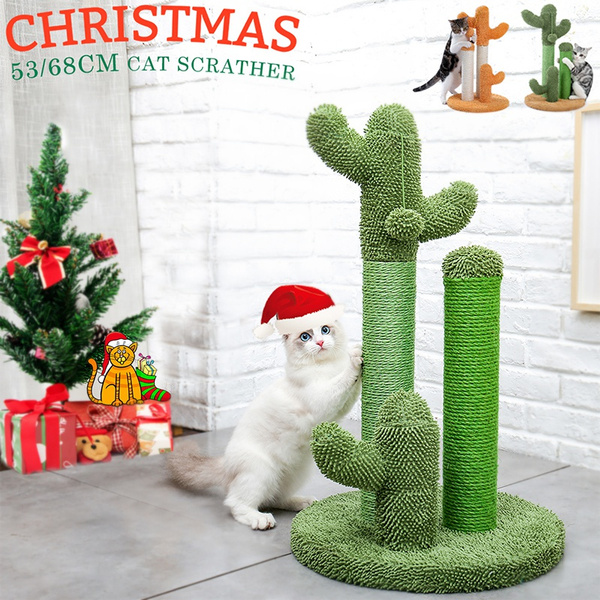 5368cm Cactus Cat Scratching Post Cat Scratcher Climbing Tree With Dangling Ball For All Cats 6013