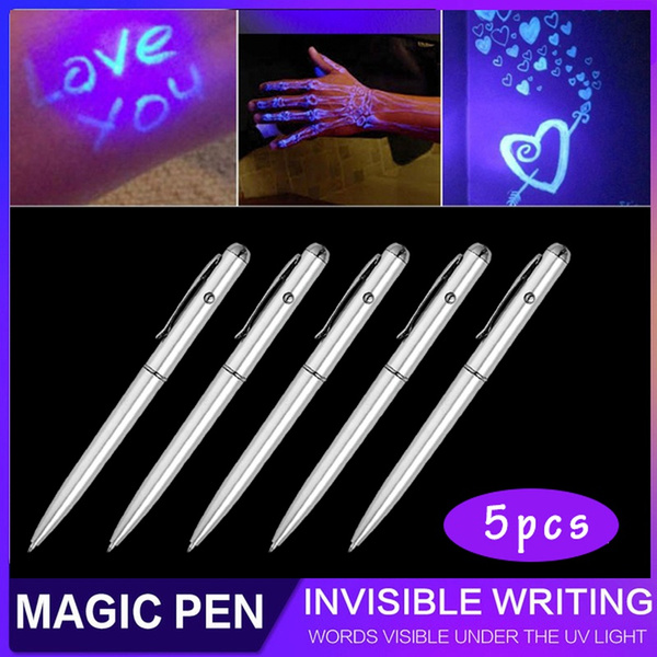 100Pcs Funny Pen 2 in1 Invisible Ink Pen Novelty Ballpoint Pens New Office  School Supplies With Uv Light Magic Secret Ballpoin - AliExpress
