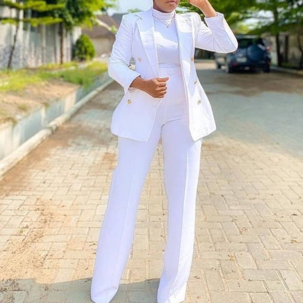 White 2 hotsell piece pant suit