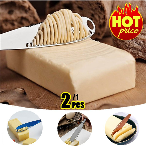 2/1PCS Butter Knife Stainless Steel Cheese Butter Knife with Hole Multi