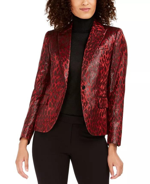 anne klein animal print jacket