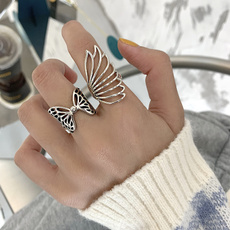 butterfly, crystal ring, wedding ring, 925 silver rings