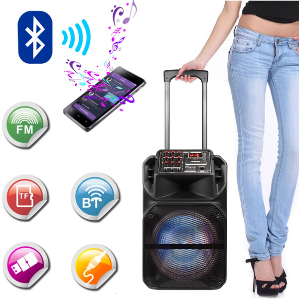 Stock Bluetooths Tws Dual 8 Inch Wireless Karaoke Portable Partybox PA Pro Rechargeable Led Light Outdoor Party Speaker