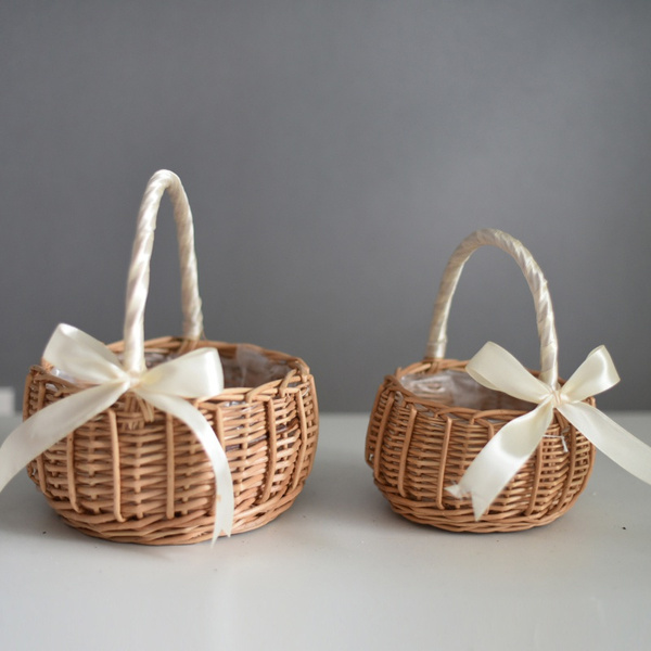 Picnic Baskets Woven Baskets Handmade Sturdy Ecofriendly Multifunctional Wicker Handle Woven