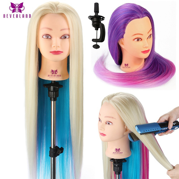 Neverland Cosmetology Mannequin Head With 28 Colorful High Temperature Fiber Hair Raining Head 