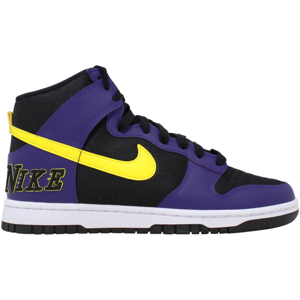 Nike Dunk Hi Prm Emb Black/Opti Yellow-Court Purple DH0642-001