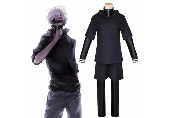 Anime Tokyo Ghoul Ken Kaneki Cosplay Costume Full Set Black