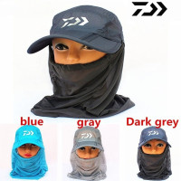 Brand Daiwa Dawa Gray Blue Fishing Hat Outdoor Sport Hiking Visor Hat UV  Protection Face Neck Cover Fishing Sun Protcet Cap