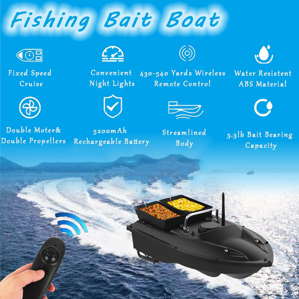 Wireless Remote Control Fishing Bait Boat Fishing Feeder Fish Finder Device  430-540 Yards Remote Range