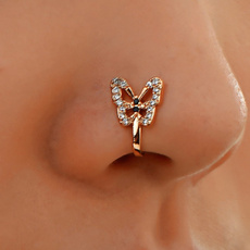butterfly, Jewelry, crystalnosering, piercing