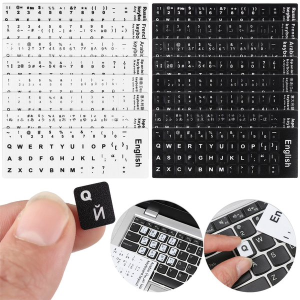 1 PC Wear-resistant Keyboard Stickers Non-slip Alphabet Layout Keyboard ...