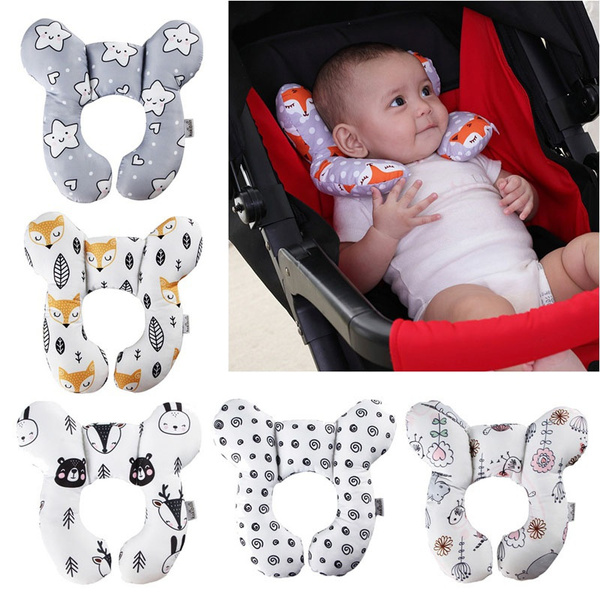 Baby Cotton Travel Pillow Infant Head, Baby Car Seat Support Cushion