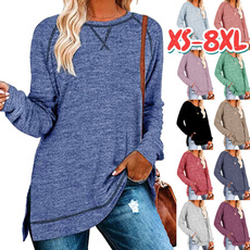 Tops & Tees, Великий розмір, Cotton T Shirt, Long Sleeve