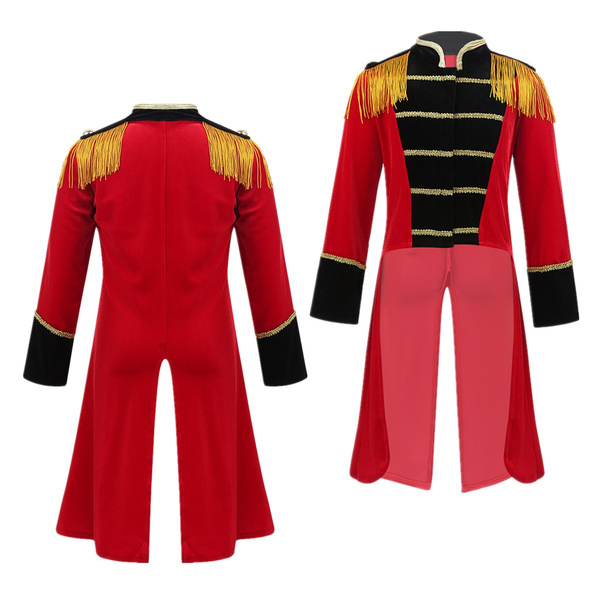 Kids Boys Children Circus Ringmaster Costume Fringes Gold Trimmings ...