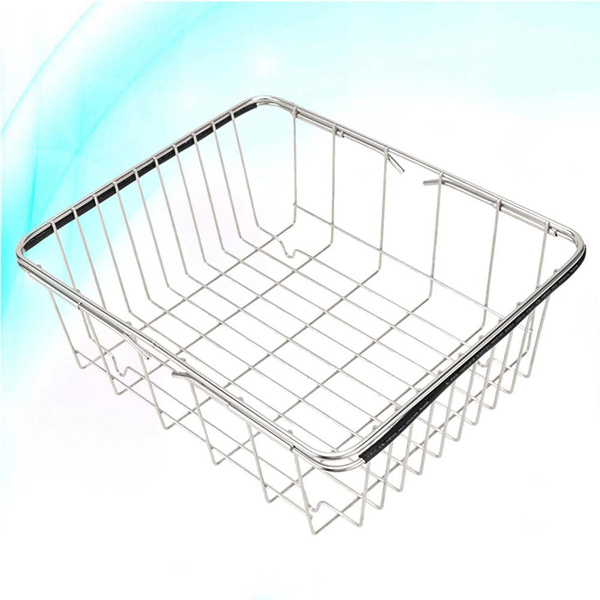 1pc Large Stainless Steel Sink Basket, Expandable Dish Rack For