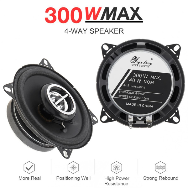 2pcs 4 Inch 300W Car Coaxial Speakers HiFi Audio Stereo Full Range
