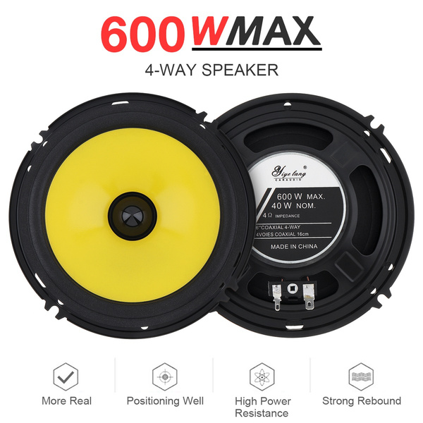 2pcs 6 Inch 600W Full Range Frequency Car Audio Speaker Heavy Midbass