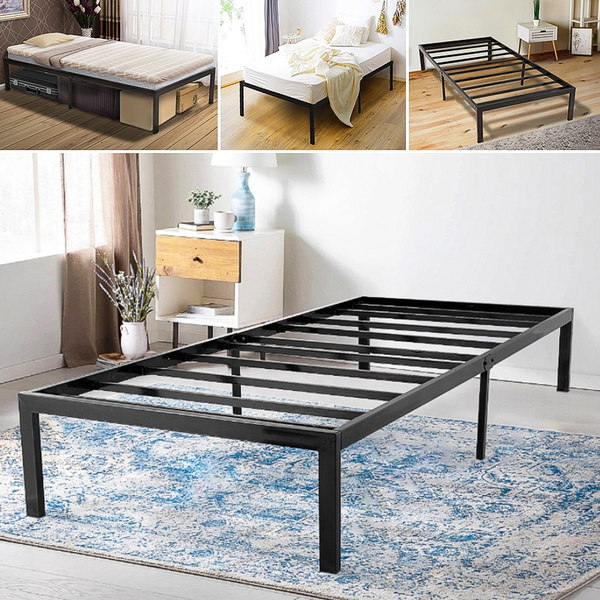 14 Tall Twin Bed Frame Black 1500h, Tall Twin Bed Frame With Storage