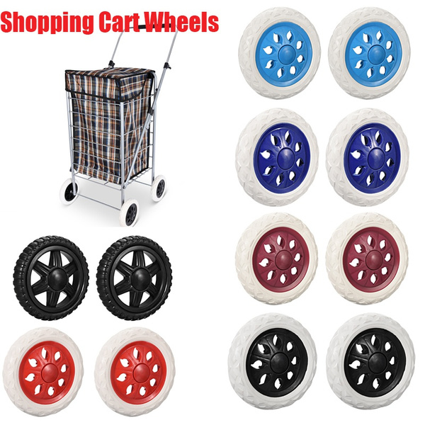 2pcs Shopping Cart Wheels Trolley Caster Replacement 5/6.5 Inch Dia