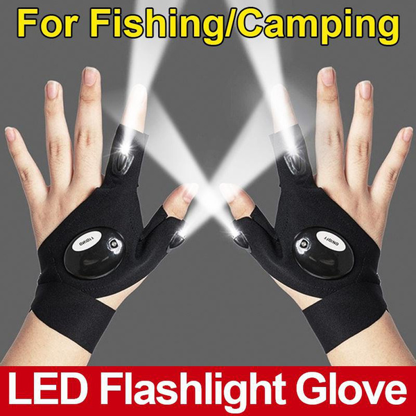 Finger Glove with LED Light Flashlight Gloves Outdoor Gear Rescue