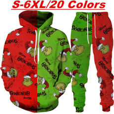 hoodiepants2piecesetsweatsuit, 3D hoodies, Fashion, christmascosplaycostume
