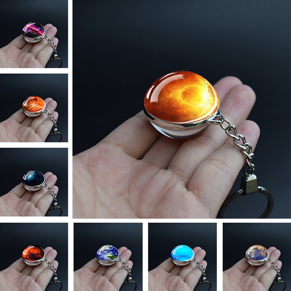Jupiter Planet Keychain - Metal Alloy With Epoxy Dome Keyring, 2.75 Inch Space Themed Gift - View #3