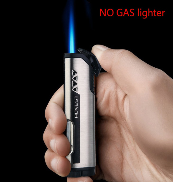 Windproof Blue Flame Lighter Metal Torch Lighter Smoking Accessories Gas Lighter Cigar Cigarette