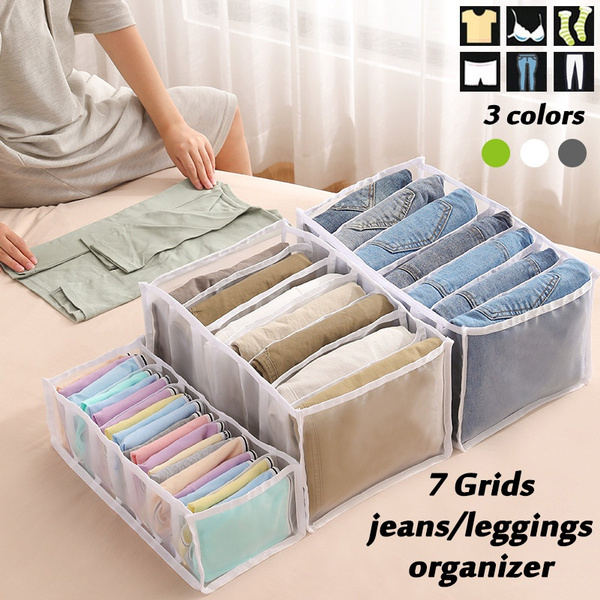 Folding Drawer Organizers Clothes Box T-shirt Leggings Jeans Closet Storage  Box
