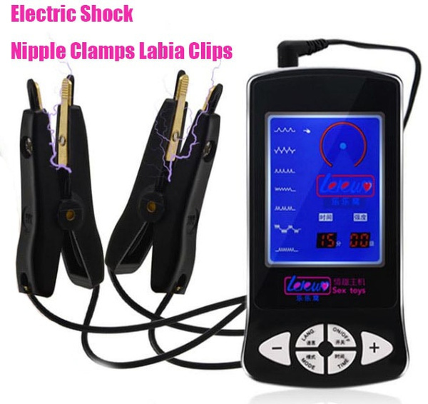 Electric Shock Nipple Clamps Labia Clip E Stim Clitoris Massager Breast Enlarger Bdsm Electrode 9942