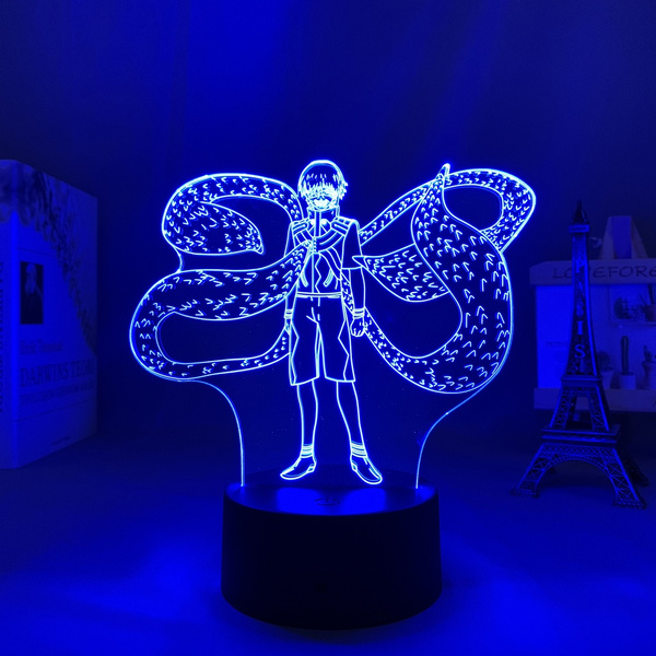 Anime Tokyo Ghoul Ken Kaneki Figure Led Lamp for Kid Bedroom Decoration