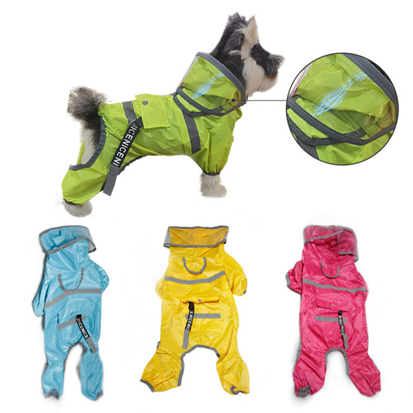 4 Colors For Dogs Cats NEW Waterproof Puppy Pet Raincoat Dog Jacket