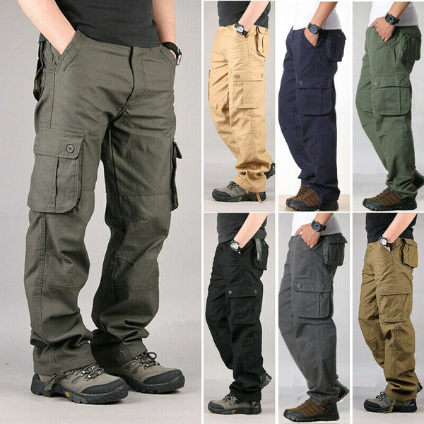 Homme Pantalon Cargo Army Militaire de Travail Taschenoverall Loisirs ...