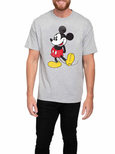 Mickey Mouse, Gray, Graphic, Sleeve