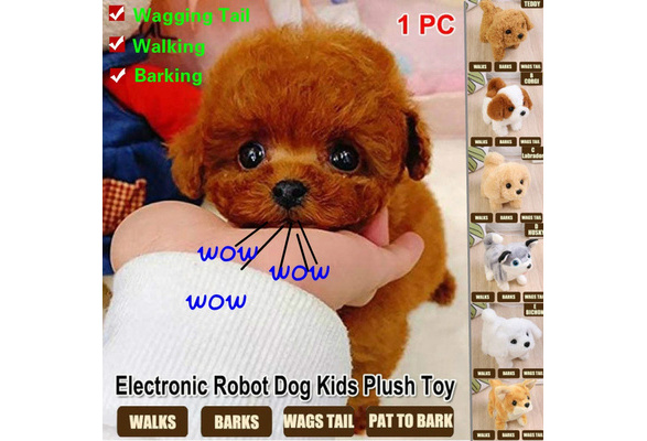 18CM Electric Simulation Puppy Plush Toys Interactive Cute Dog Robot Funny  Wagging Shaking Toy for Kids Birthday Xmas Gift - Realistic Reborn Dolls  for Sale