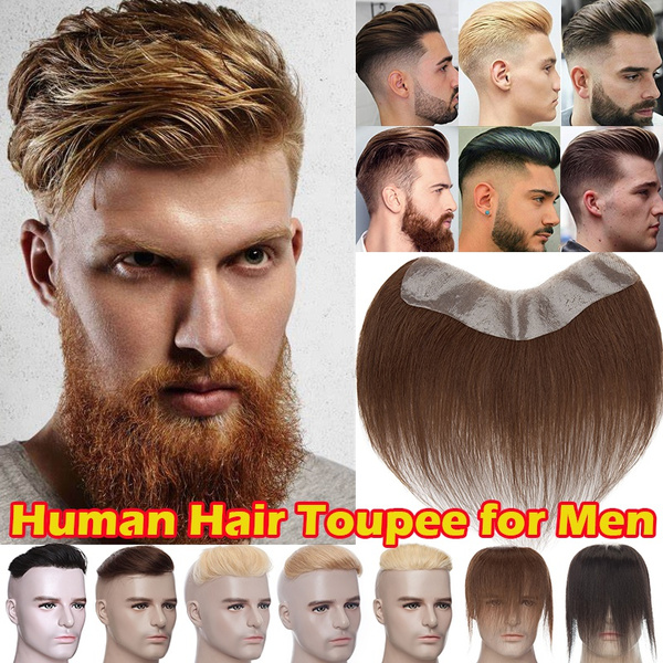 S-noilite Men's Hairline Toupee 100% Human hair Soft Thin Skin PU base ...