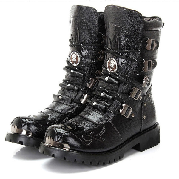 Metal hot sale combat boots