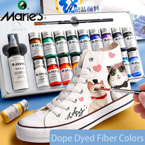 Mont Marte 12/20/36 Colors Dope-Dyed Fiber Permanent Fabric Paint Set  10ml/Tube Textile Acrylic for Clothes Canvas Waterproof