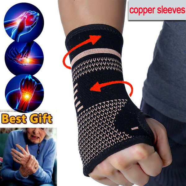 Copper Wrist Hand Brace Support Fit Carpal Tunnel Splints Strap Sprain Arthritis 