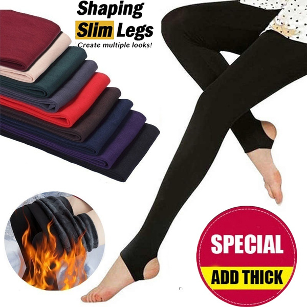 XS-XL Fashion 9 Colors Brushed Stretch Fleece Lined Thick Tights Warm  Winter Pants Warm Leggings