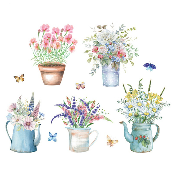 Creative Flower Potted Wall Stickers For Living Room Bedroom Baseboard Removable Creative Flower Potted Wall Stickers For Living Room Bedroom Baseboard Removable