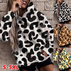 Plus Size, Fashion Sweater, leopardprintlongsleeve, Sleeve