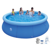 Kids Thickened Inflatable Pool Kiddie 3-Ring Inflatable Pool Backyard Adult Summer Water Party Outdoor Garden ZABB Family Inflatable Swimming Pool Portable Pool for Baby