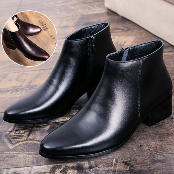 Men's Genuine Leather Ankle Boots Chelsea Boots Men Boots Fashion ...