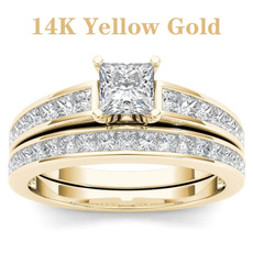Wedding, DIAMOND, Jewelry, 925 silver rings