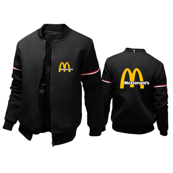 New Men's McDonald's Printed Jacket Hoodie Fleece Casual Sports Zipper  Cardigan Sweatshirt Hooded Coat | Wish