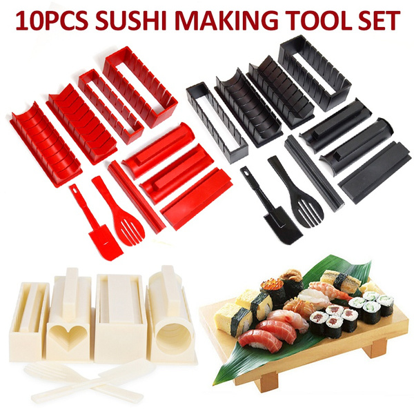 Useful 10pcs/set DIY Sushi Making Kit Sushi Maker Tools Japanese Rice Ball  Roll Mold